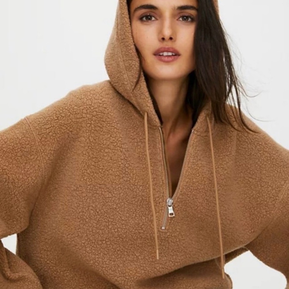 Aritzia The Group Babaton Lillian Teddy Sweater Sherpa Hoodie Medium
